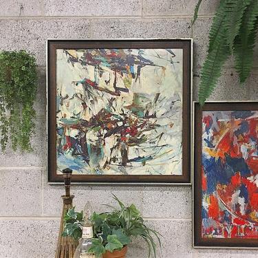 Vintage Joan Mitchell Print 1970s Retro Size 23x23 George Went Swimming Barnes Hole Reproduction Lithograph Print + Abstract Expressionist 