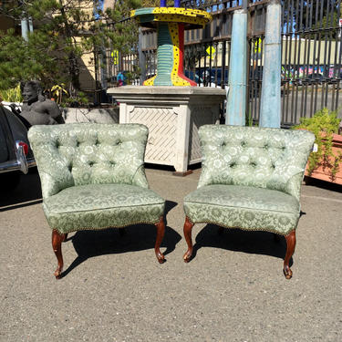Pair of Mid-Century Green Chairs