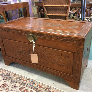 Chinese Carved Camphor Chest or hope chest 