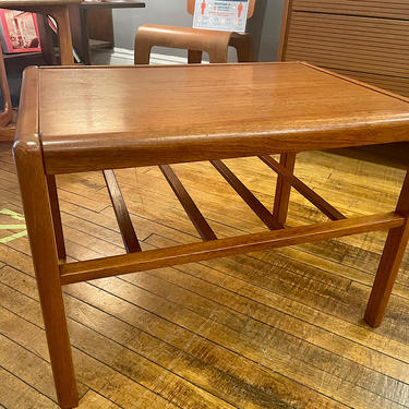 Vintage Danish Teak Side Table w\/Shelf