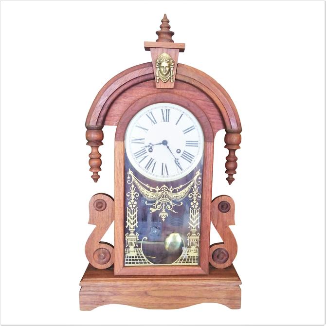 Antique Pendulum Clock, Waterbury Hand crafted Clock, Desk Mantel Clock, Home Decor 