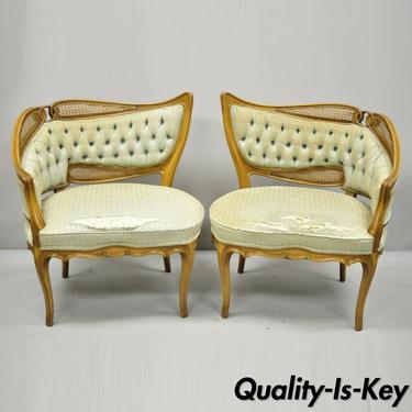 Pair of Vintage French Hollywood Regency Art Deco Sculpted Frame Lounge Chairs