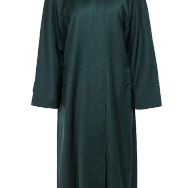 Burberry - Dark Green Wool Trench Coat Sz L