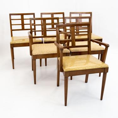 Paul Frankl Style Mid Century Cherry Dining Chairs - Set of 6 - mcm 