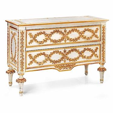 Neoclassical Style Fine Italian Hand-Carved Chest of Drawers