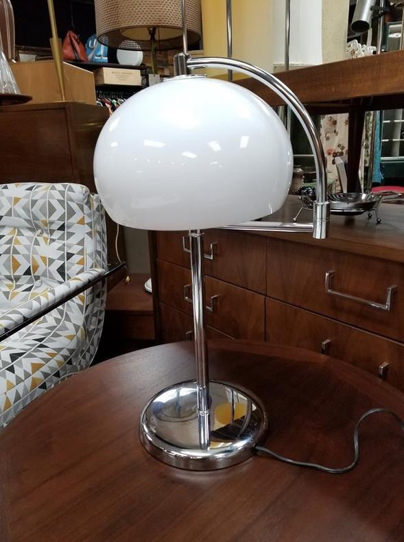 Mid-Century Modern chrome table lamp with adjustable arm