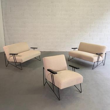 Iron Settees And Lounge Chair Set