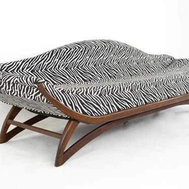 Adrian Pearsall Style Mid Century Zebra Stripe Gondola Sofa - mcm 