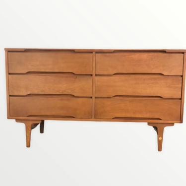 Free and Insured Shipping within US - Vintage Mid Century Modern Lowboy Dresser Cabinet Storage Drawers 