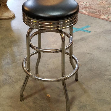 Noce vintage chrome stool 16 (diam) x 28