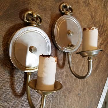 C1940s Pair of Sconces. Single Candle.
