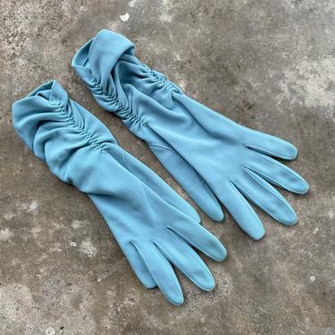 MidCentury Ruched Blue Gloves