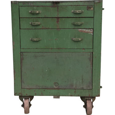 Industrial Green Cabinet on Casters