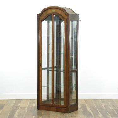 Arched Federal Style Curio Cabinet W Display Light 2
