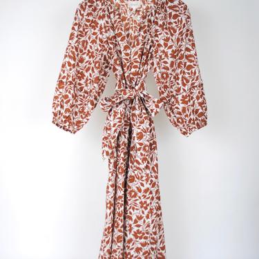 The Whip Stitch Willow Dress - Brown Blossom Floral