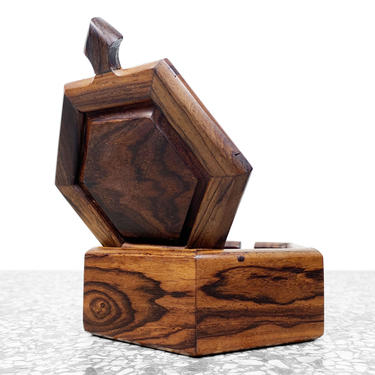 Hexagonal Cocobolo Rosewood Jewelry Box with Dividers 