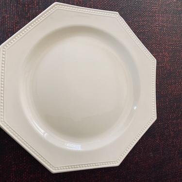 Antique French Creamware Octagon Dinner  Plate