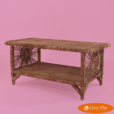 Woven Wrapped Rattan Coffee Table