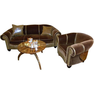 Glamorous Art Deco Sofa & Chair Suite 