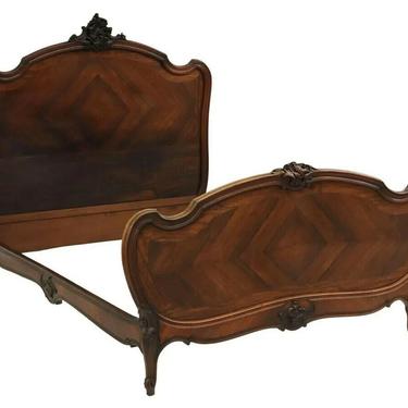 Antique Bed,  Rosewood, French Louis XV Style,  Diamond Veneers, Early 1900's!