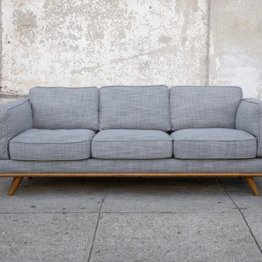 Modern Grey Tweed Sofa 