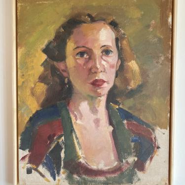 Portrait of Elaine Oil Painting Framed