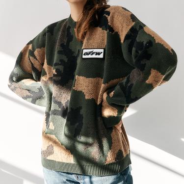 Off White Camouflage Pullover, Size L