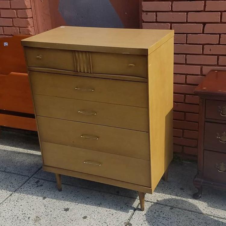 SOLD. SOLD.                   Four Drawer Mid Century Retro Chest, $157.