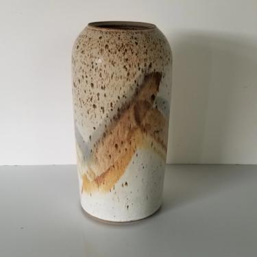 Vintage Studio Art Pottery Vase With Natural Speckled Colors 