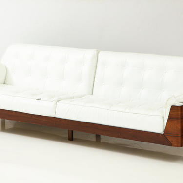 Novo Rumo Sofa in Jacaranda and White Leather