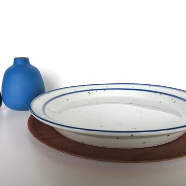 Vintage Dansk Blue Mist Dinner Plate By Niels Refsgaard From Denmark, Danish Blue And White Peppered Plate 