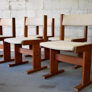 Mid Century Modern Teak Dining Chairs, Set of 6