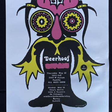 Vintage concert poster Deerhoof silkscreen concert poster original venue poster 