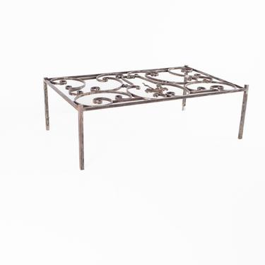 Maison Jansen Style Antique French Iron and Glass Top Coffee Table 
