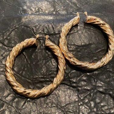 Gold twisted Hoops