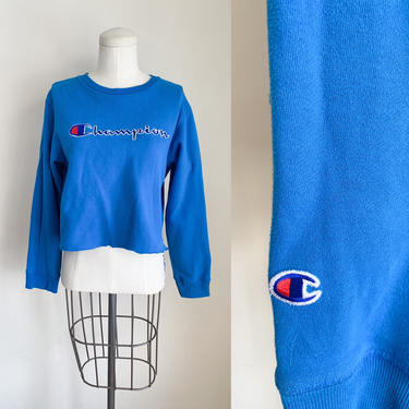 Vintage Blue Champion Logo Crewneck Sweatshirt / M 