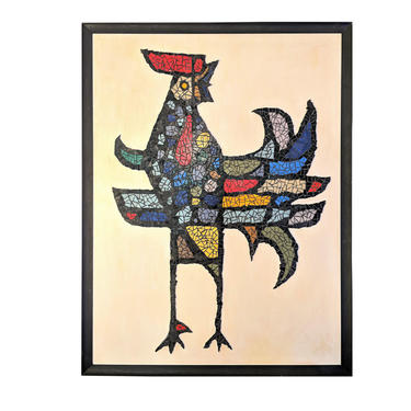 Large Mosaic Rooster Wall Art 