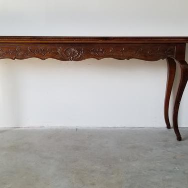 Italian Hollywood Regency Carved Wood Console Table 