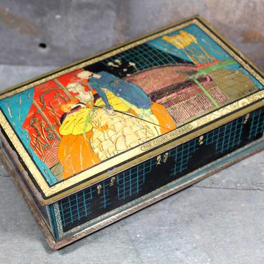 The Court Package - Canco Tin - Potter Confection Company - Cambridge - Early 1900s Tin - Antique Candy Tin | FREE SHIPPING 