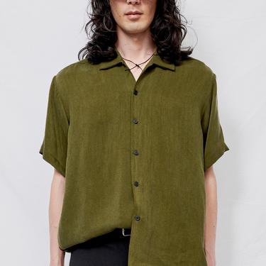 Green Woven Camp Shirt