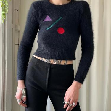 90s Geometric Angora Sweater