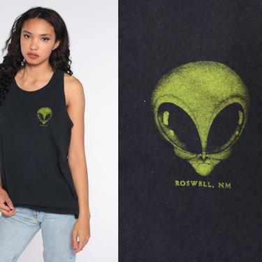 Roswell New Mexico Shirt Alien Tank Top 90s Graphic Tee 1990s Travel Vintage Sleeveless Large L 
