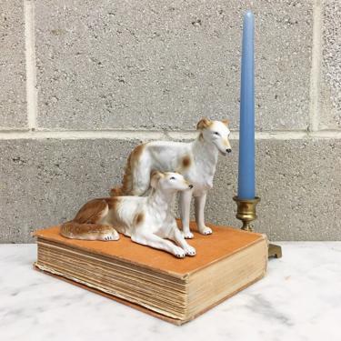 Vintage Statue Retro 1970s Carl Scheidig + Borzoi + Russian Wolfhounds + Porcelain + Ceramic + Figurine + Made in Germany + Home Decor 