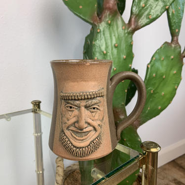 Vintage Face Mug Pottery Stoneware 
