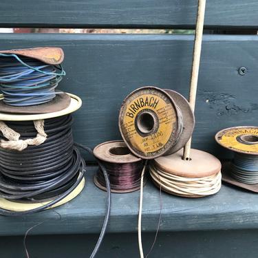 Vintage Spools of Wire Rustic Rusty Old Work Shop Relics 