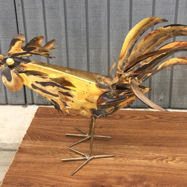 Brutalist Rooster Table Sculpture 