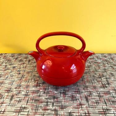 Vintage 1940s Hall China Red TwinSpout Teapot Tea Pot 