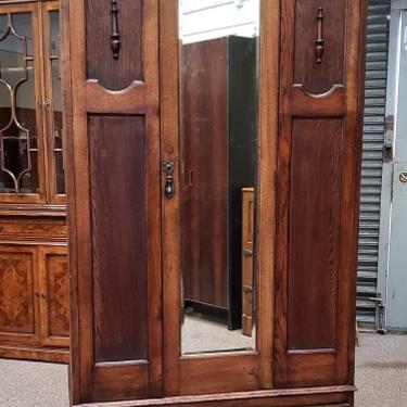 Item #DM11 Vintage Oak Single Door Armoire c.1920