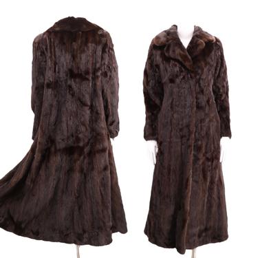 vintage REVILLON brown Mink long fur coat / vintage 1970s SAKS chocolate mink high end supple full length sweep coat M 70s 