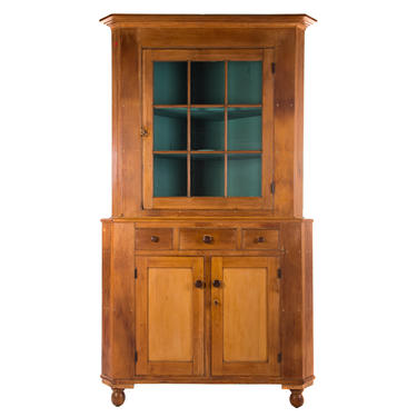 American Country Fruitwood Corner Cabinet